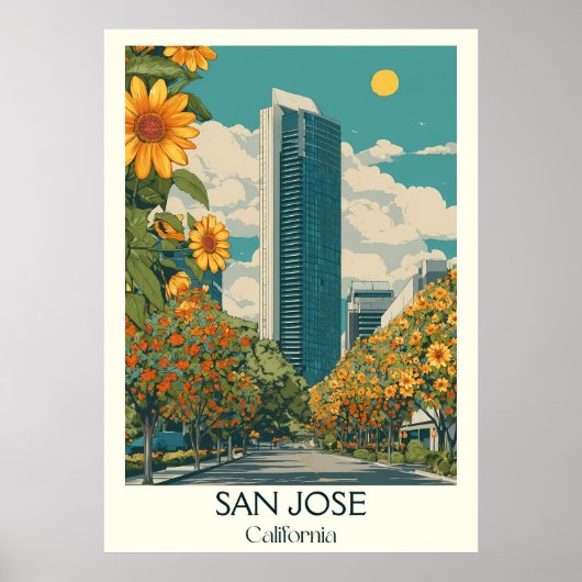 San Jose California Art Print | Silicon Valley (Voorkant)