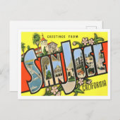 San Jose, California  Big Letters Briefkaart (Voorkant / Achterkant)