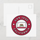 San Jose California Briefkaart (Voorkant / Achterkant)