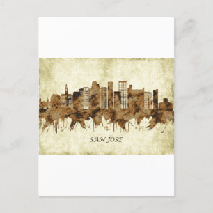San Jose California Cityscape Uitnodiging Briefkaart