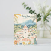 San Jose California Gouache Illustratie Reizen Briefkaart (Staand voorkant)