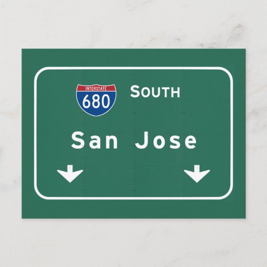San Jose California Interstate Highway Freeway : Briefkaart (Voorkant)