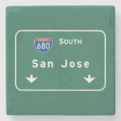 San Jose California Interstate Highway Freeway : Stenen Onderzetter (Voorkant)
