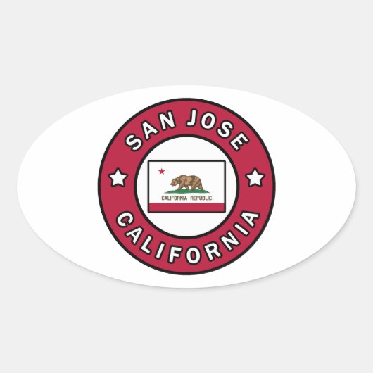 San Jose California Ovale Sticker (Voorkant)