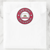 San Jose California Ovale Sticker (Tas)