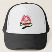 San Jose, California Retro Sunset Trucker Hat Trucker Pet (Voorkant)