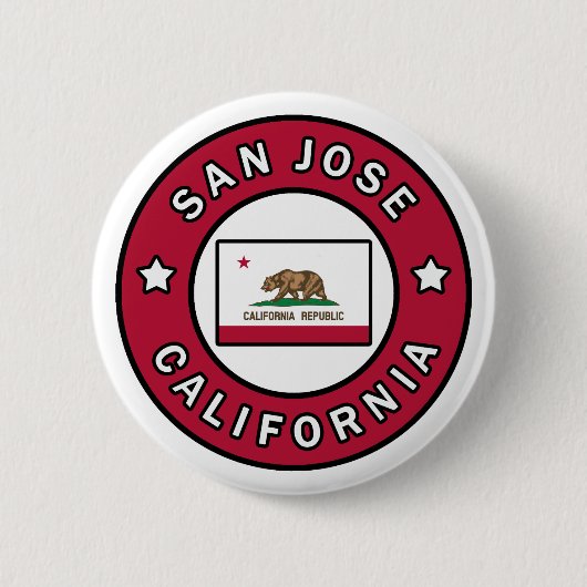 San Jose California Ronde Button 5,7 Cm (Voorkant)