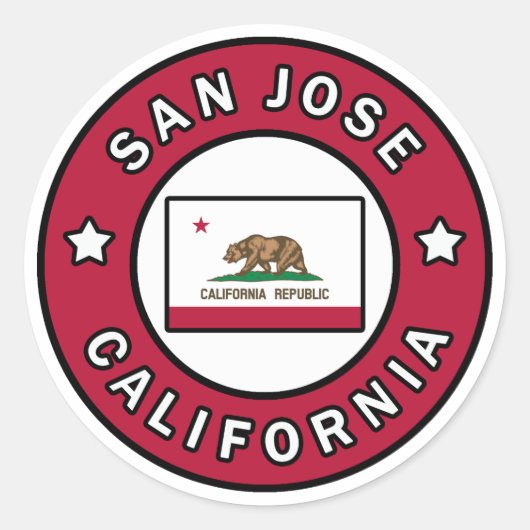 San Jose California Ronde Sticker (Voorkant)