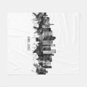 San Jose California Skyline BW Fleece Deken (Voorkant (Horizontaal))