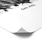 San Jose California Skyline BW Poster (Hoek)