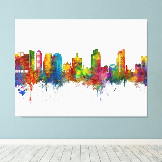 San Jose California Skyline Canvas Afdruk (Insitu (Houten vloer))