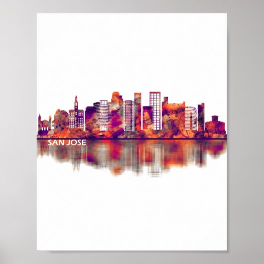 San Jose California Skyline Poster (Voorkant)