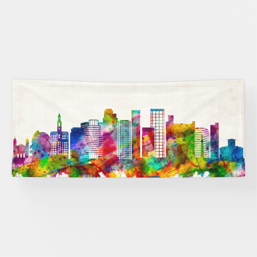 San Jose California Skyline Spandoek (Horizontaal)