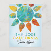 San Jose California Sunshine Travel Briefkaart (Voorkant)