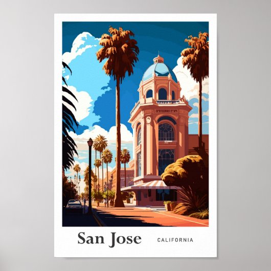 San Jose California Travel  Illustratie Poster (Voorkant)