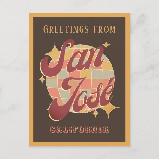 San José California USA Retro  Briefkaart (Voorkant)