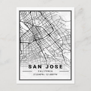 San Jose California, Verenigde Staten reisstadkaar Briefkaart