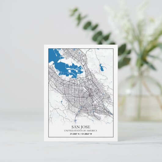 San Jose California, Verenigde Staten reisstadkaar Briefkaart (Staand voorkant)