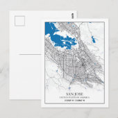 San Jose California, Verenigde Staten reisstadkaar Briefkaart (Voorkant / Achterkant)