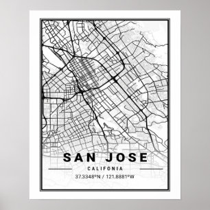 San Jose California, Verenigde Staten reisstadkaar Poster