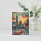 San Jose California Vintage Travel Illustratie Briefkaart (Staand voorkant)