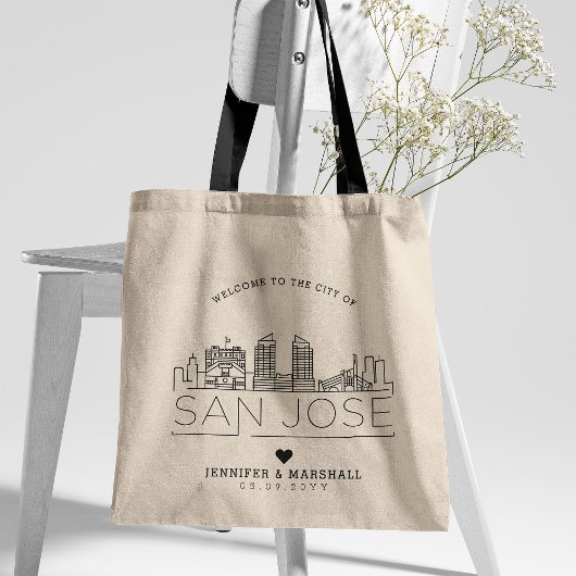 San Jose, California Wedding | Stijlvolle Skyline Tote Bag