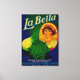 San Jose, CaliforniaLa Bella Vegetable Label Canvas Afdruk