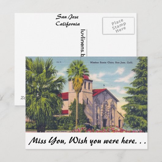 San Jose, Californië Briefkaart (Voorkant / Achterkant)