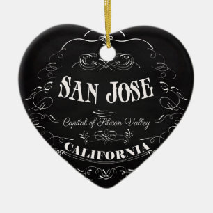 San Jose, Californië - Hoofdstad van Silicon Vall Keramisch Ornament