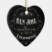 San Jose, Californië - Hoofdstad van Silicon Valle Keramisch Ornament (Rechts)