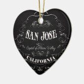 San Jose, Californië - Hoofdstad van Silicon Valle Keramisch Ornament (Links)