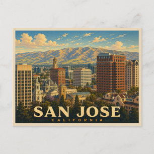 San Jose Californië Reisgids Oude Stijl Briefkaart