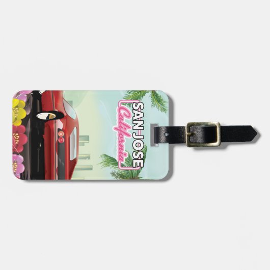San Jose, Californië-reisposter Bagagelabel (Voorkant horizontaal)