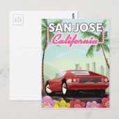 San Jose, Californië-reisposter Briefkaart (Voorkant / Achterkant)
