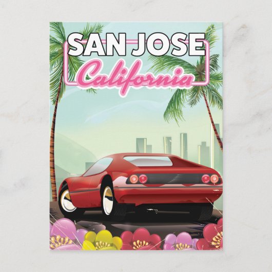 San Jose, Californië-reisposter Briefkaart (Voorkant)