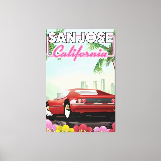 San Jose, Californië-reisposter Canvas Afdruk (Voorkant)