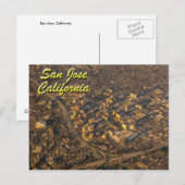 San Jose, Californië van boven Briefkaart (Voorkant / Achterkant)