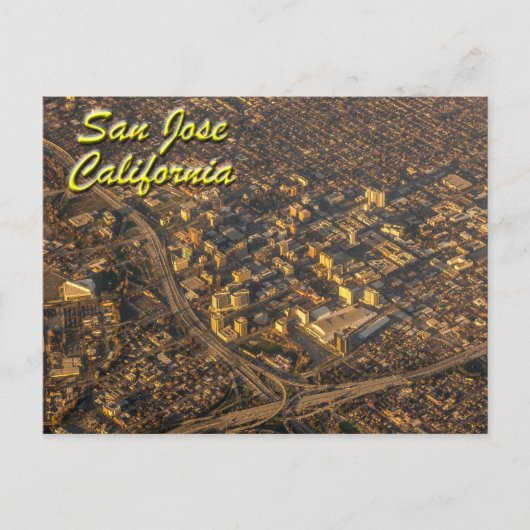 San Jose, Californië van boven Briefkaart (Voorkant)