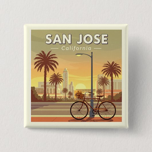  San Jose Californië Vierkante Button 5,1 Cm (Voorkant)