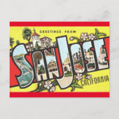 San Jose, Californië Vintage Travel Briefkaart (Voorkant)