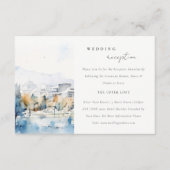 San Jose, Californië Waterverf bruiloft receptie Informatiekaartje (Voorkant)