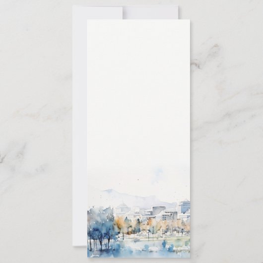 San Jose, Californië Waterverf Wedding Menu Kaart (Achterkant)