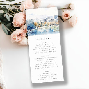 San Jose, Californië Waterverf Wedding Menu Kaart
