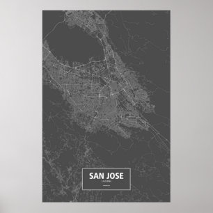 San Jose, Californië (zwart wit) Poster