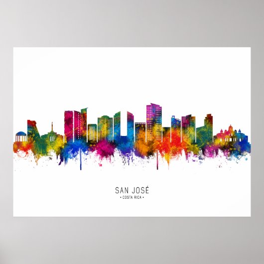 San José Costa Rica Silhouet Poster (Voorkant)