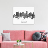 San José Costa Rica Skyline BW Canvas Afdruk (Insitu (Woonkamer))