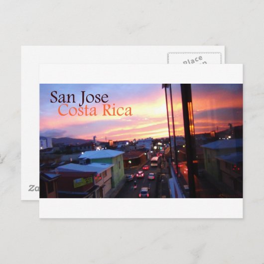 San Jose Costa Rica Sunset Briefkaart (Voorkant / Achterkant)