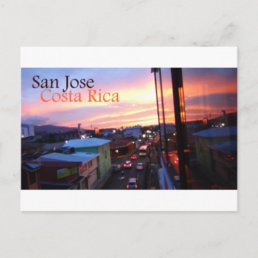 San Jose Costa Rica Sunset Briefkaart (Voorkant)