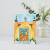 San Jose de Gracia Church Waterverf New Mexico Briefkaart (Staand voorkant)