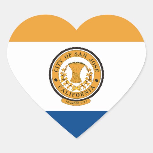 San Jose Flag Hart Sticker (Voorkant)